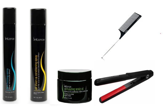 Styling Bundle Oil sheen, Scalp Oil, Holding Spray Flat Iron & Comb